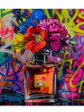 Instinct Style Gucci GraffitiFloral Perfume Bottle Wall Decor